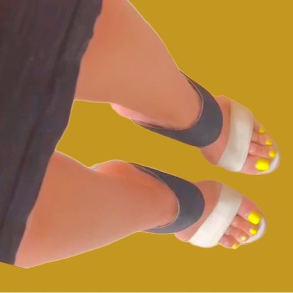 Manolo Blahnik sz 41 suede platform slides heels sandals colorblock Twotone - Picture 8 of 11